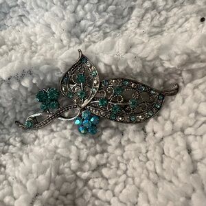 Blue/ teal brooch